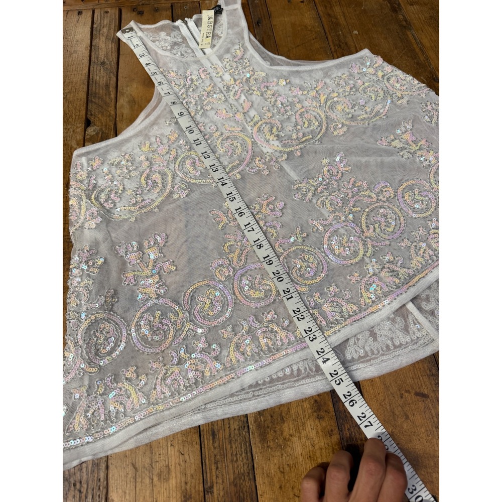 Mesh Sequin Tunic Top Women's L Fairycore Whimsigoth Ethereal Festival Y2K - Picture 4 of 10